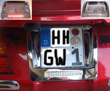 Preview: 45-1836,   Chrom Nummernschildsunterlage mit LEDs Preview: 45-1836,   Chrom Nummernschildsunterlage mit LEDs