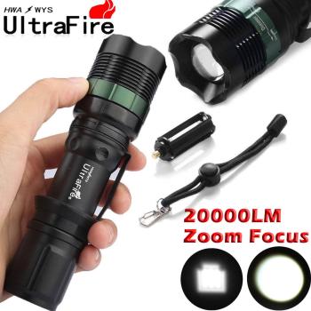 Preview: TL-20, Taschenlampe Cree mit LED 20000 LM und wieder aufladbarer Batterie Preview: TL-20, Taschenlampe Cree mit LED 20000 LM und wieder aufladbarer Batterie