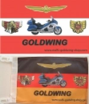 Goldwing Flagge Bj. 01 - 10, Österreich 150 cm X 90 cm, mit Werbung wolfs-goldwing-shop